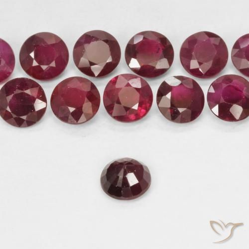 Rubí Rojo oscuro natural de 0.29 ct, Redondo, VS