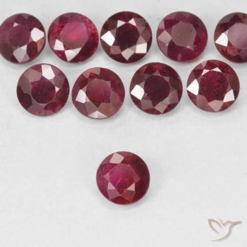 0.30ct Natural Rojo oscuro Rubí, Redondo, VS