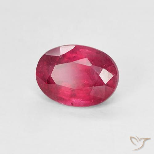 Rubí Rojo rosado natural de 1.31 ct, Ovalada, VS