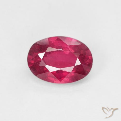1.08ct Natural Medium Dark-Red Rubí, Ovalada, VS