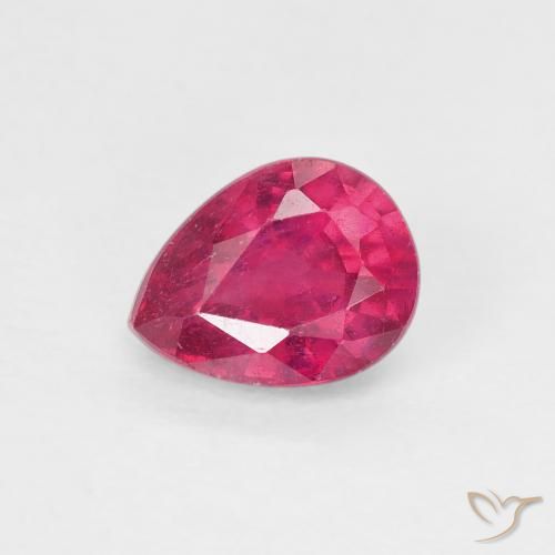 0.90ct Natural Rojo rosado Rubí, En forma de pera, VS