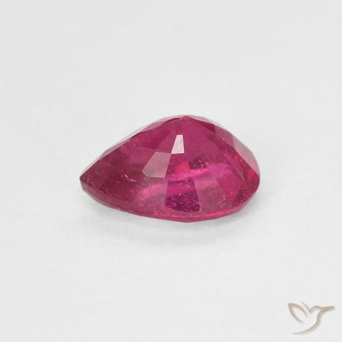 Rubí Rojo rosado natural de 0.90 ct, En forma de pera, VS