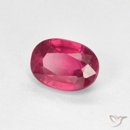 Rubí Rosado rojizo intenso natural de 1.26 ct, Ovalada, VS