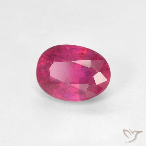 Rubí Rojo claro natural de 1.10 ct, Ovalada, VS