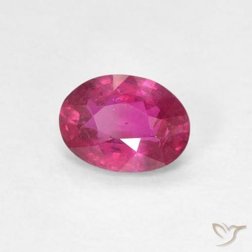 Rubí Rojo claro natural de 0.96 ct, Ovalada, VS