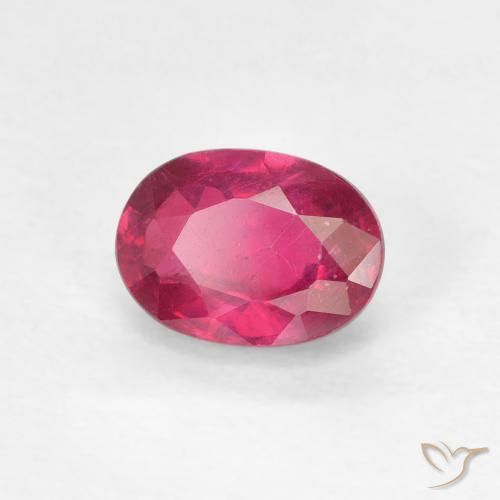 Rubí Rojo rosado natural de 1.27 ct, Ovalada, VS