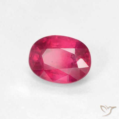 Rubí Rojo claro natural de 1.18 ct, Ovalada, VS