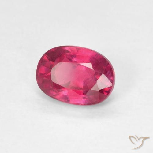 Rubí Rojo claro natural de 1.09 ct, Ovalada, VS