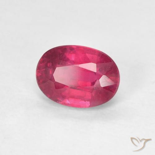 Rubí Rosado rojizo intenso natural de 1.29 ct, Ovalada, VS