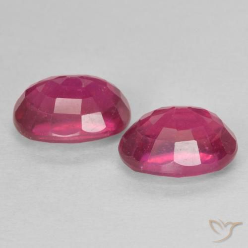 Gemas de Rubí Rojo claro natural de 2.77 ct, Ovalada, VS
