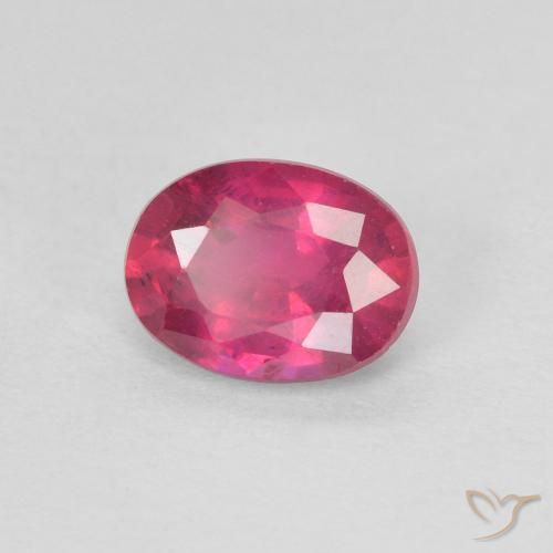 Rubí Rojo claro natural de 1.14 ct, Ovalada, VS