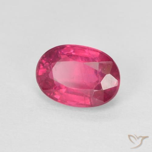 Rubí Rojo claro natural de 1.20 ct, Ovalada, Opaco