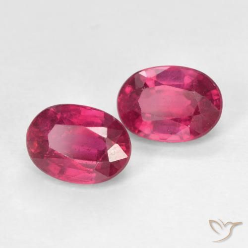 Gemas de Rubí Rojo rosado natural de 2.19 ct, Ovalada, VS