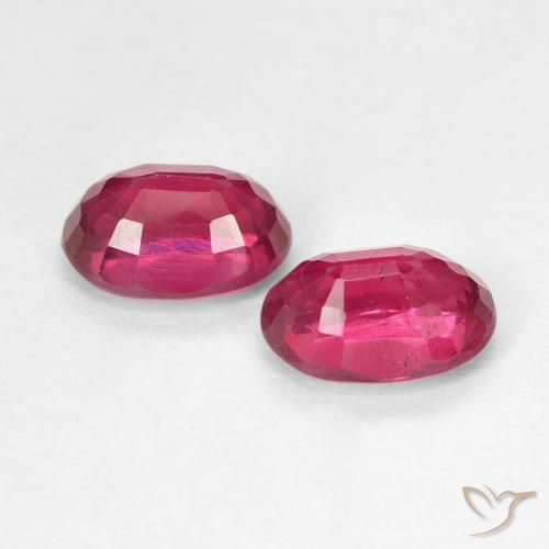 Gemas de Rubí Rojo rosado natural de 2.19 ct, Ovalada, VS