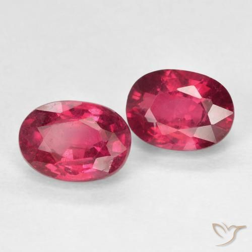 Gemas de Rubí Rojo rosado natural de 2.61 ct, Ovalada, VS