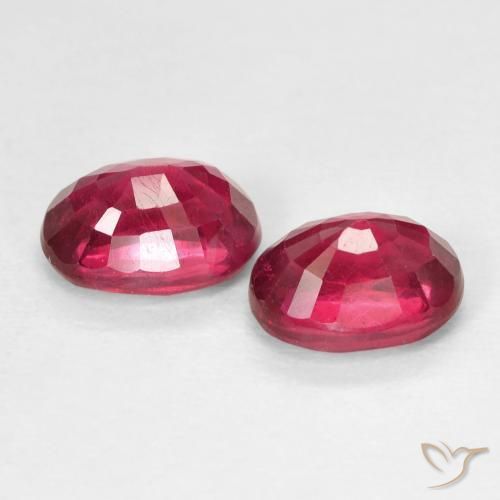 Gemas de Rubí Rojo rosado natural de 2.61 ct, Ovalada, VS