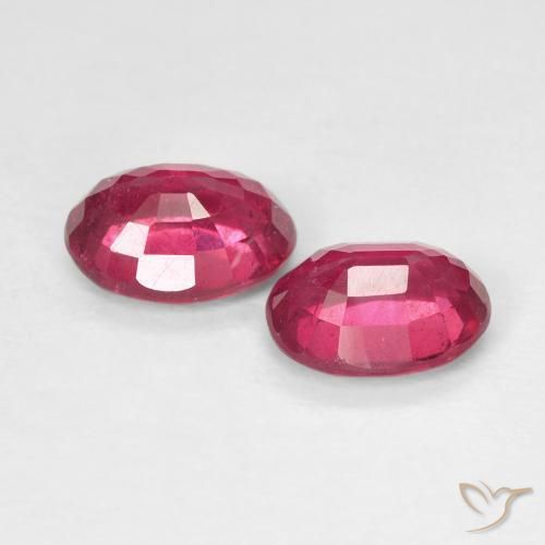 Gemas de Rubí Rosado rojizo intenso natural de 2.10 ct, Ovalada, VS