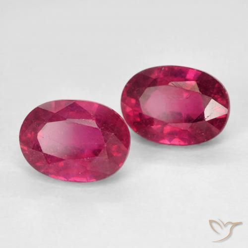 Gemas de Rubí Rosado rojizo intenso natural de 2.75 ct, Ovalada, VS