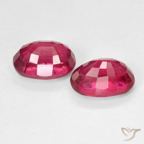 Gemas de Rubí Rosado rojizo intenso natural de 2.72 ct, Ovalada, VS