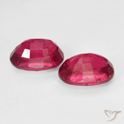 Gemas de Rubí Rojo rosado natural de 2.82 ct, Ovalada, VS