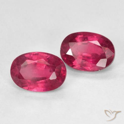 Gemas de Rubí Rosado rojizo intenso natural de 2.44 ct, Ovalada, VS