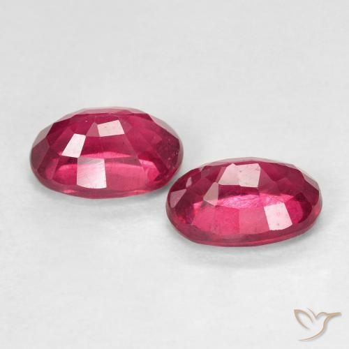 Gemas de Rubí Rosado rojizo intenso natural de 2.44 ct, Ovalada, VS