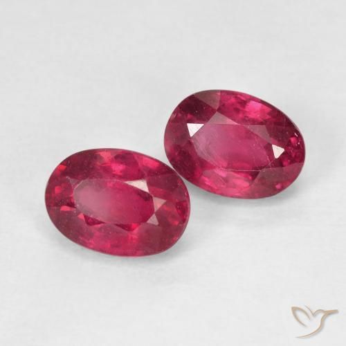 Gemas de Rubí Rosado rojizo intenso natural de 2.76 ct, Ovalada, VS