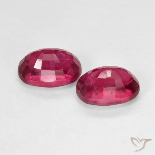 Gemas de Rubí Rosado rojizo intenso natural de 2.76 ct, Ovalada, VS