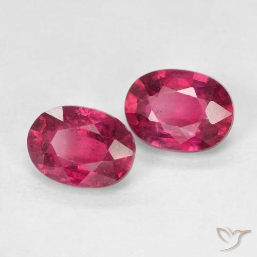 Gemas de Rubí Rosado rojizo intenso natural de 2.37 ct, Ovalada, VS