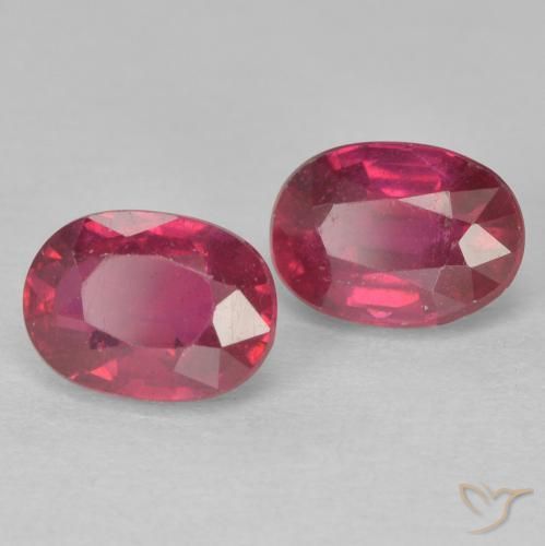 Gemas de Rubí Rojo claro natural de 2.68 ct, Ovalada, VS