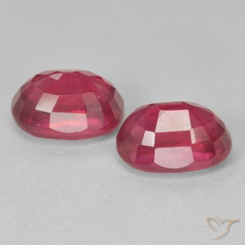 Gemas de Rubí Rojo claro natural de 2.68 ct, Ovalada, VS