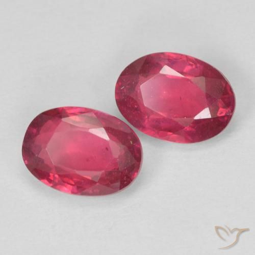 Gemas de Rubí Rosado rojizo intenso natural de 2.05 ct, Ovalada, VS