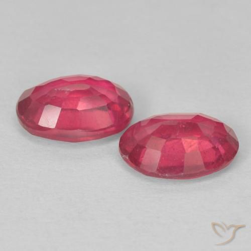 Gemas de Rubí Rosado rojizo intenso natural de 2.05 ct, Ovalada, VS