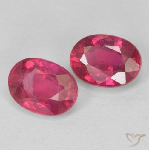 Gemas de Rubí Rojo claro natural de 2.12 ct, Ovalada, VS