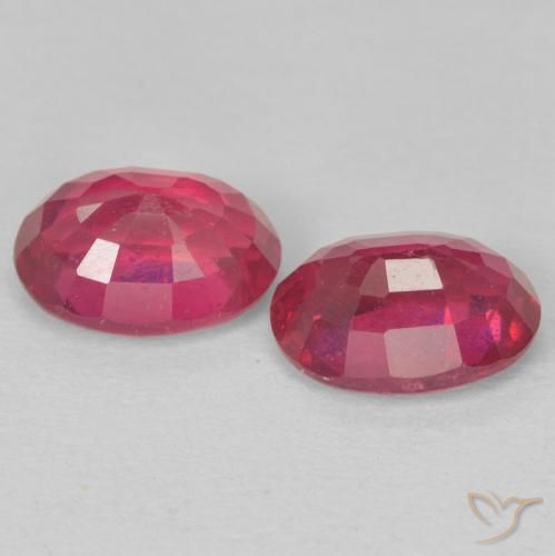 Gemas de Rubí Rojo claro natural de 2.12 ct, Ovalada, VS