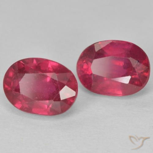 Gemas de Rubí Rojo claro natural de 2.64 ct, Ovalada, VS