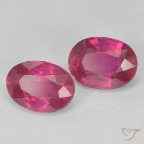 Gemas de Rubí Rojo claro natural de 2.15 ct, Ovalada, VS