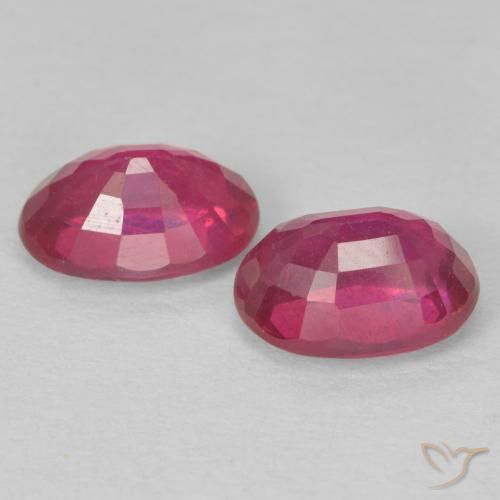 Gemas de Rubí Rojo claro natural de 2.15 ct, Ovalada, VS