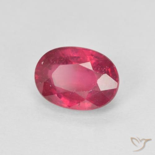 Rubí Rojo medio natural de 1.34 ct, Ovalada, VS