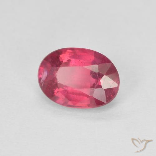 Rubí Rojo medio natural de 1.04 ct, Ovalada, VS