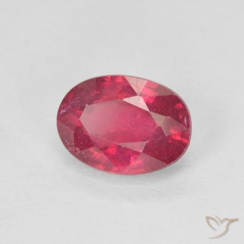 Rubí Rojo medio natural de 1.33 ct, Ovalada, VS