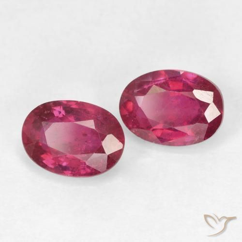 Gemas de Rubí Rojo claro natural de 2.16 ct, Ovalada, VS