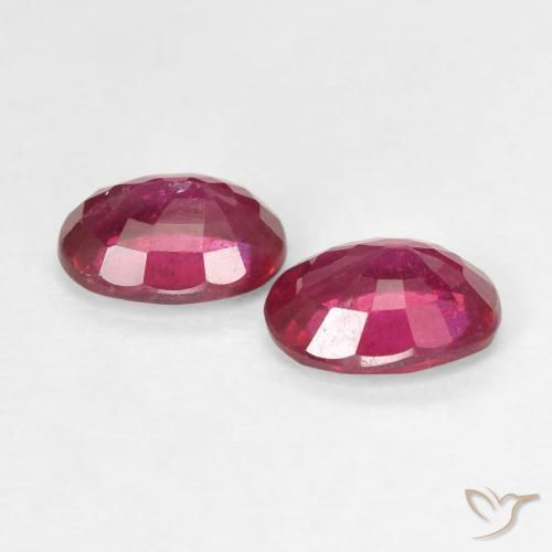 Gemas de Rubí Rojo claro natural de 2.16 ct, Ovalada, VS