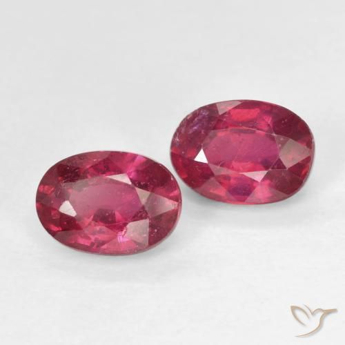 Gemas de Rubí Rojo rosado natural de 2.33 ct, Ovalada, VS