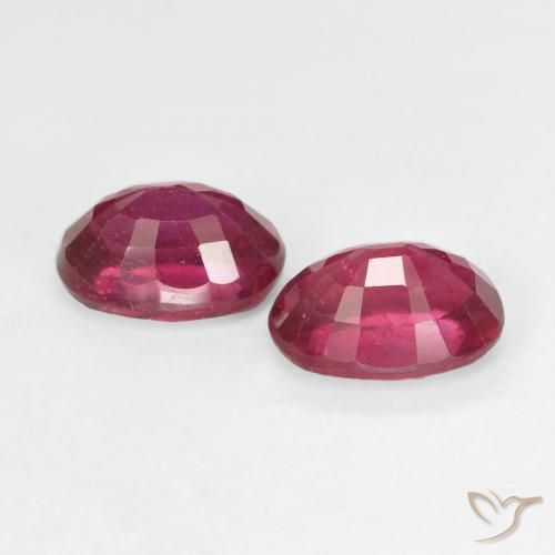 Gemas de Rubí Rojo rosado natural de 2.33 ct, Ovalada, VS