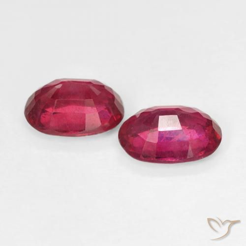 Gemas de Rubí Rosado rojizo intenso natural de 2.06 ct, Ovalada, VS