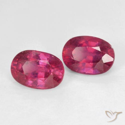 Gemas de Rubí Rojo claro natural de 2.48 ct, Ovalada, VS