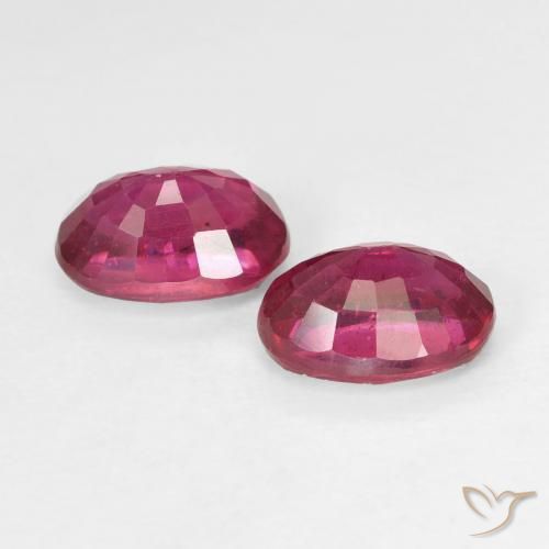 Gemas de Rubí Rojo medio natural de 2.60 ct, Ovalada, VS