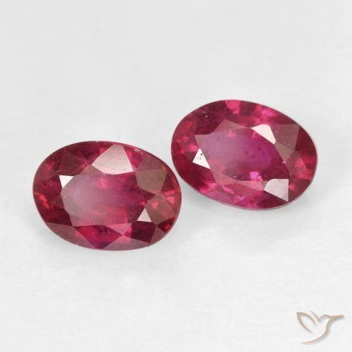 Gemas de Rubí Rosado rojizo natural de 2.22 ct, Ovalada, VS