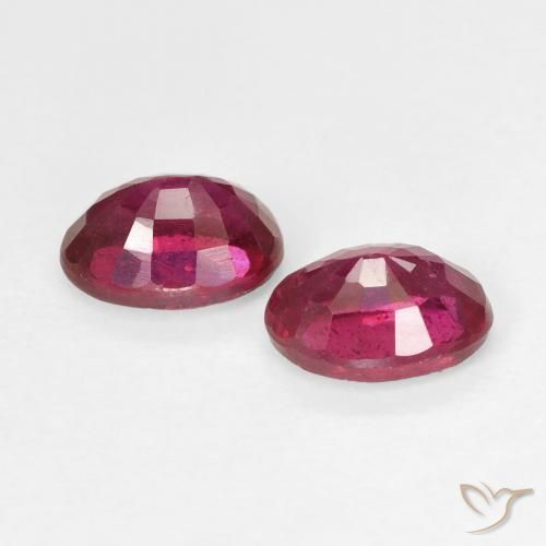 Gemas de Rubí Rosado rojizo natural de 2.22 ct, Ovalada, VS